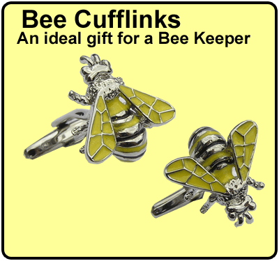 Honey Bee Cufflinks for Bee Keepers