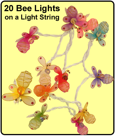 Bee Light String - 20 Honey Bee Lights