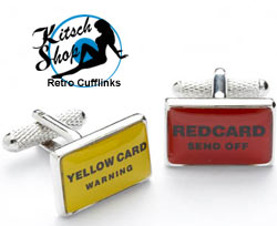 Yellow / Red Card Football Cufflinks