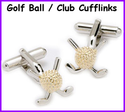 Golf Cufflinks - Golf Club and Ball