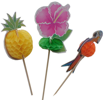 Hawaiian cocktail picks - pack of 50