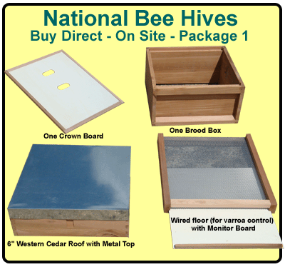 National Bee Hives, National Brood Boxes, British National Hives and 